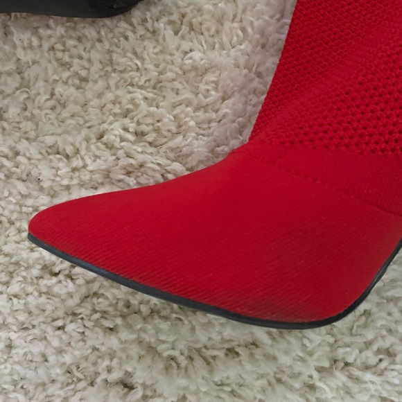 Red stiletto sock bootie - Picture 5 of 15